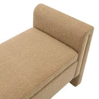 Panca moderna da letto con braccioli e contenitore, grande poggiapiedi imbottito, comoda panca da finestra per soggiorno, caffè