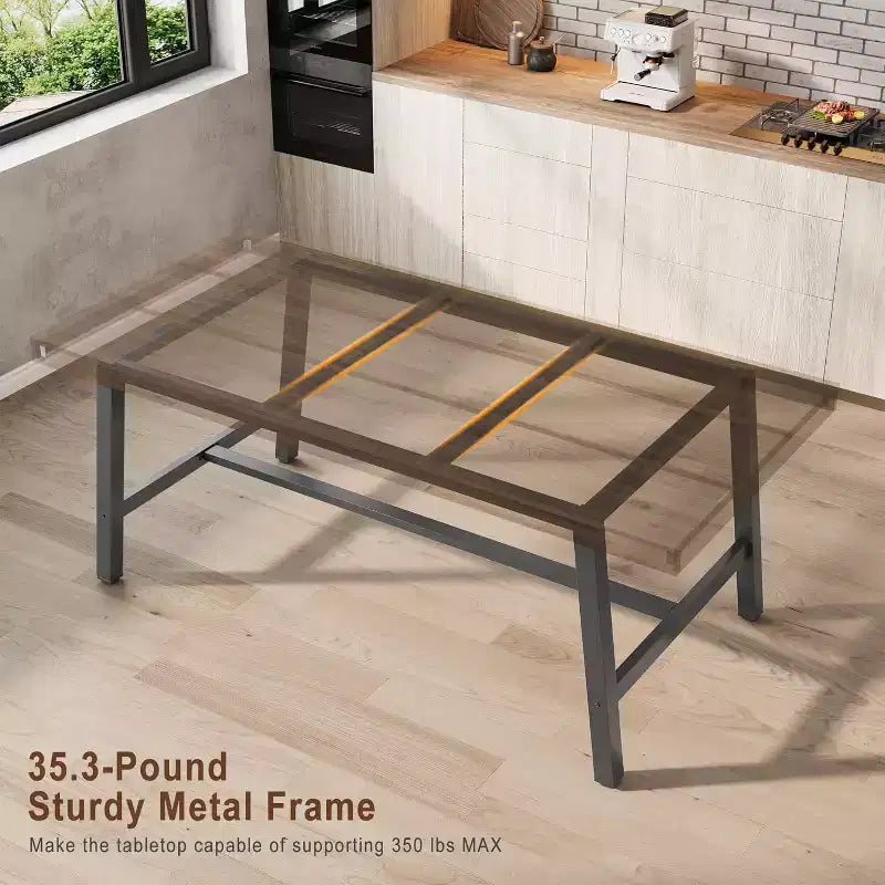 Tavolo da pranzo industriale per 4-6 persone, tavolo da cucina lungo 160 cm in legno con robusta struttura in metallo per cucina, sala da pranzo