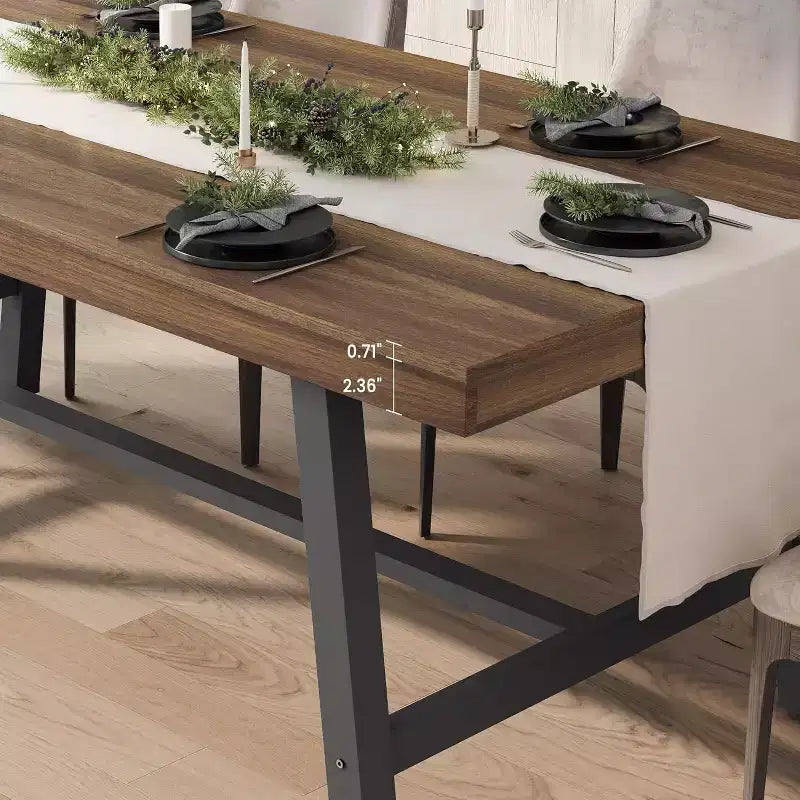 Tavolo da pranzo industriale per 4-6 persone, tavolo da cucina lungo 160 cm in legno con robusta struttura in metallo per cucina, sala da pranzo