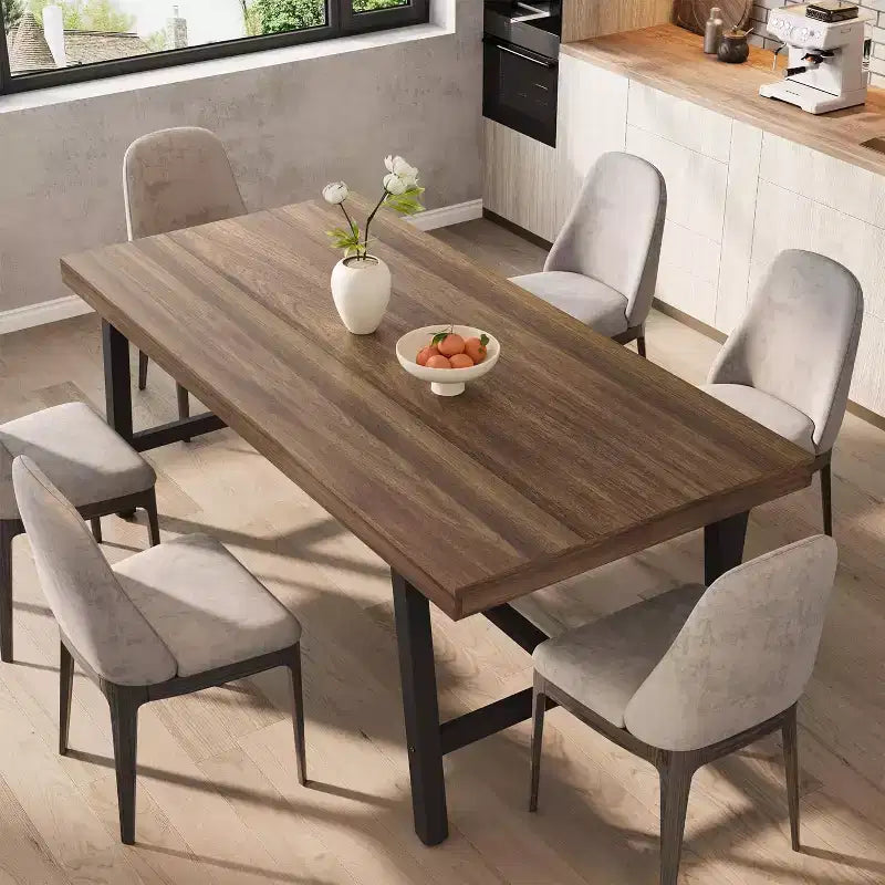 Tavolo da pranzo industriale per 4-6 persone, tavolo da cucina lungo 160 cm in legno con robusta struttura in metallo per cucina, sala da pranzo