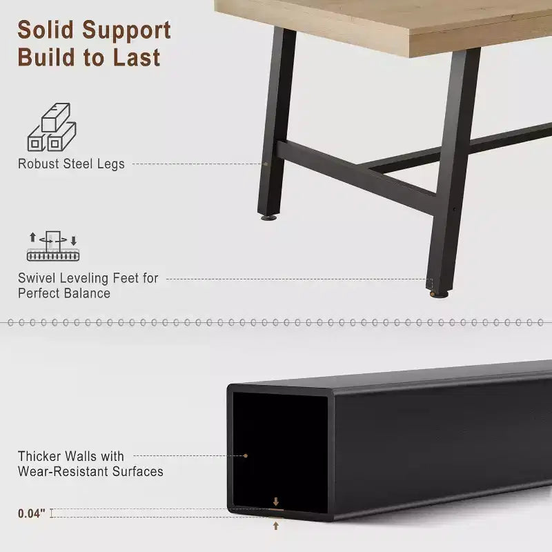 Tavolo da pranzo industriale per 4-6 persone, tavolo da cucina lungo 160 cm in legno con robusta struttura in metallo per cucina, sala da pranzo
