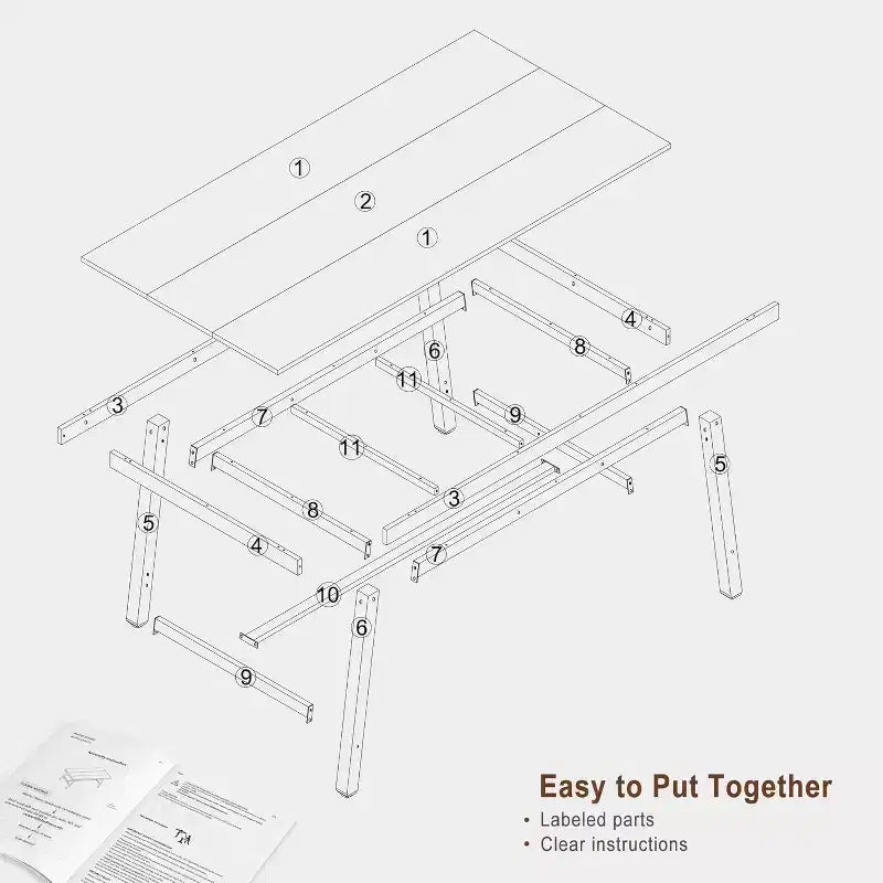 Tavolo da pranzo industriale per 4-6 persone, tavolo da cucina lungo 160 cm in legno con robusta struttura in metallo per cucina, sala da pranzo