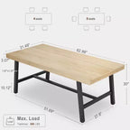 Tavolo da pranzo industriale per 4-6 persone, tavolo da cucina lungo 160 cm in legno con robusta struttura in metallo per cucina, sala da pranzo