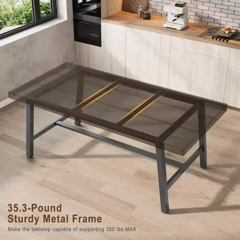 Tavolo da pranzo industriale per 4-6 persone, tavolo da cucina lungo 160 cm in legno con robusta struttura in metallo per cucina, sala da pranzo