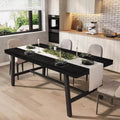 Tavolo da pranzo industriale per 4-6 persone, tavolo da cucina lungo 160 cm in legno con robusta struttura in metallo per cucina, sala da pranzo