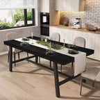 Tavolo da pranzo industriale per 4-6 persone, tavolo da cucina lungo 160 cm in legno con robusta struttura in metallo per cucina, sala da pranzo