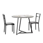 Set da Pranzo Rotondo per 2 Persone - Tavolo Salvaspazio e Sedie Imbottite, Set da Cucina Moderno per Piccoli Spazi