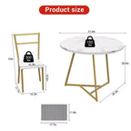 Set da Pranzo Rotondo per 2 Persone - Tavolo Salvaspazio e Sedie Imbottite, Set da Cucina Moderno per Piccoli Spazi