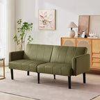 Divano Letto Futon - 2 Posti Regolabile a 3 Posizioni Convertibile, Capacità 317 kg, Tessuto Lino, Salvaspazio per Appartamenti