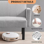 Divano Letto Futon - 2 Posti Regolabile a 3 Posizioni Convertibile, Capacità 317 kg, Tessuto Lino, Salvaspazio per Appartamenti