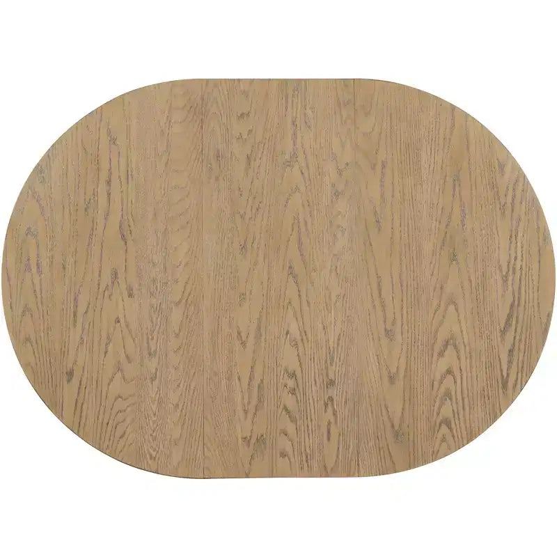 Set da pranzo da 5 pezzi in stile rustico, tavolo da pranzo rotondo allungabile in legno e 4 sedie imbottite
