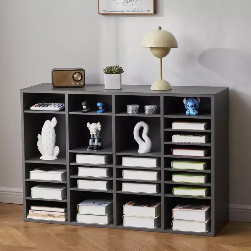 Organizzatore di documenti, 36 scomparti per posta da ufficio con ripiani regolabili, classificatore per posta in legno MDF, grigio