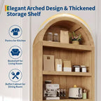Armadietto ad arco alto 72", libreria ad arco a 5 ripiani con doppie ante e ripiano regolabile, libreria in legno con contenitore per ufficio domestico