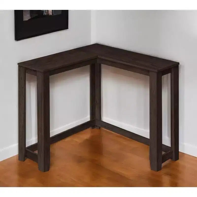 Console da angolo 36" in legno massello colore espresso con finitura anticata