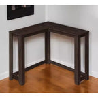 Console da angolo 36" in legno massello colore espresso con finitura anticata