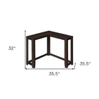 Console da angolo 36" in legno massello colore espresso con finitura anticata