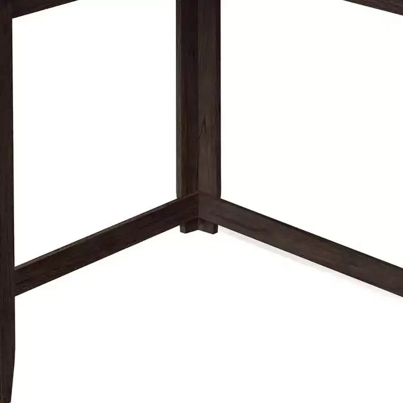 Console da angolo 36" in legno massello colore espresso con finitura anticata