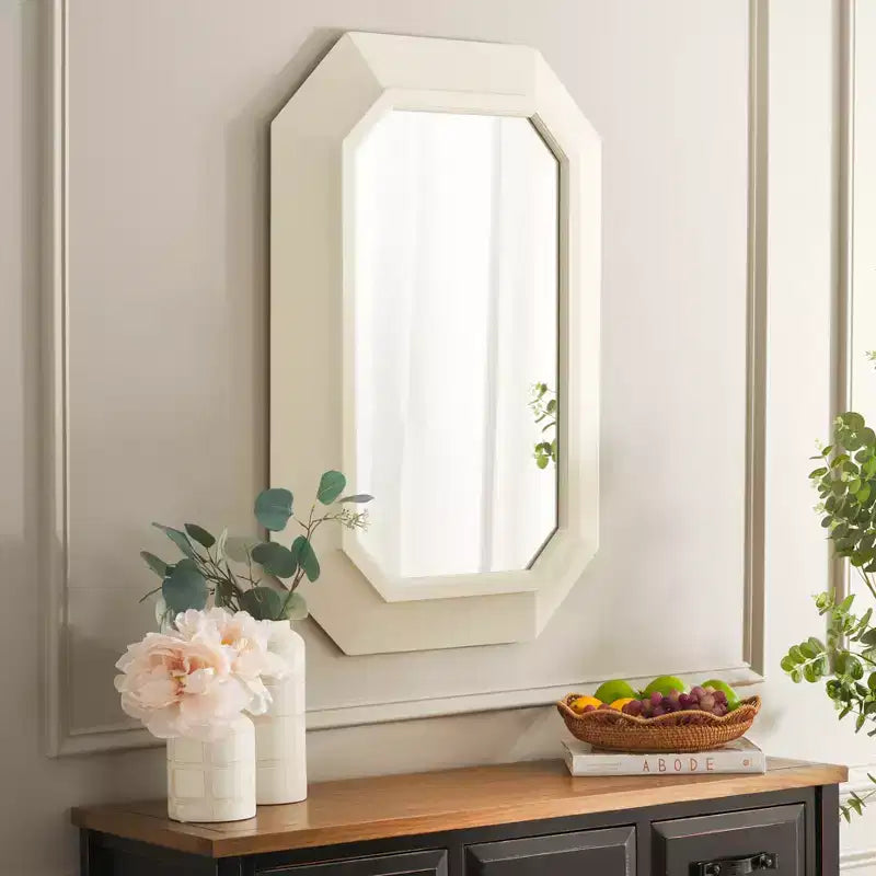 Specchio Zaira, 23,82 x 35,4 pollici, MRR9009, Bianco