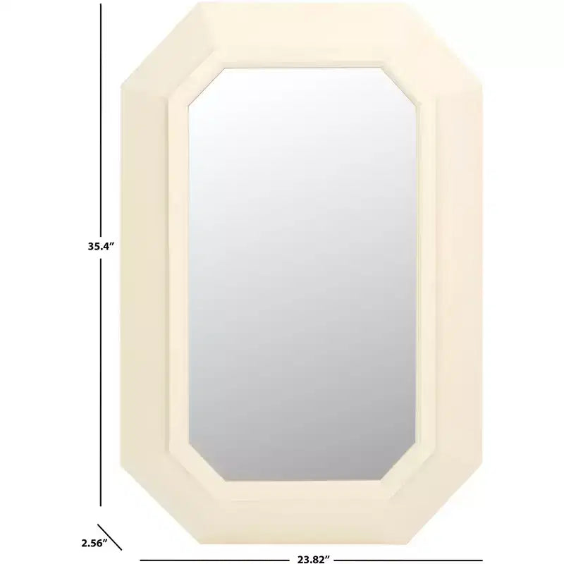 Specchio Zaira, 23,82 x 35,4 pollici, MRR9009, Bianco
