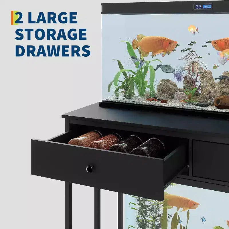 Supporto per Acquario con Presa di Corrente, Tavolo per Acquario in Metallo da 40-50 Galloni con Cassetto, Capacità 660 libbre