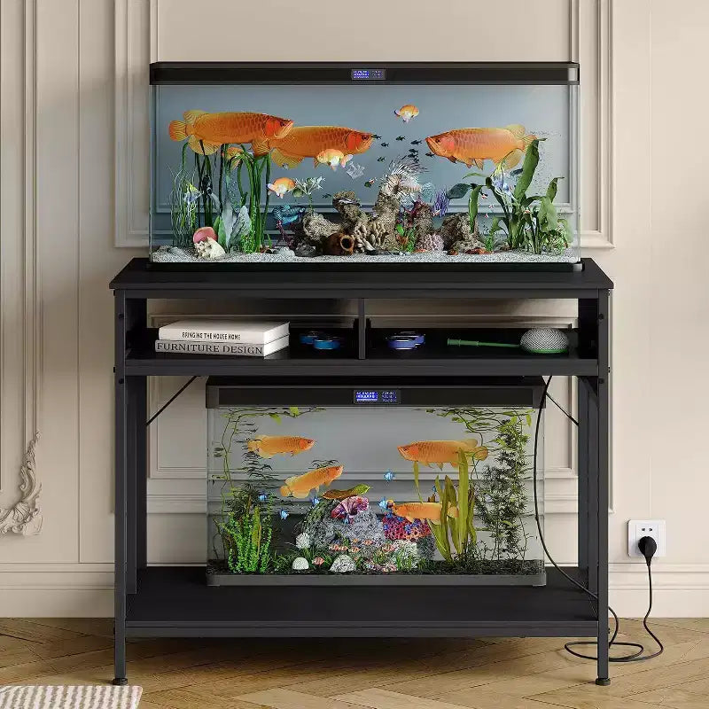 Supporto per Acquario con Presa di Corrente, Tavolo per Acquario in Metallo da 40-50 Galloni con Cassetto, Capacità 660 libbre