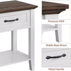 Comodini, set da 2, tavolini bianchi con cassetto e ripiani a 2 livelli, tavolini laterali per camera da letto, soggiorno, dormitorio