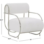 Poltrona accent Bethann con struttura in metallo, SFV5130, Bianco/Argento