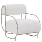 Poltrona accent Bethann con struttura in metallo, SFV5130, Bianco/Argento
