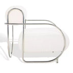 Poltrona accent Bethann con struttura in metallo, SFV5130, Bianco/Argento