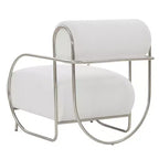 Poltrona accent Bethann con struttura in metallo, SFV5130, Bianco/Argento
