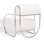 Poltrona accent Bethann con struttura in metallo, SFV5130, Bianco/Argento