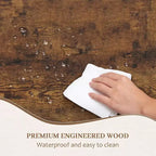 Tavolo da Pranzo 70.8" per 6 Persone, Impiallacciatura di Rovere, Struttura in Acciaio, Design Spazioso, Rovere Caldo