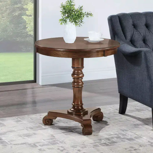 HomeStock 25.5 in.H Brown Color Rectangle MDF (Medium-Density Fiberboard) Table Top End Table 1 -piece