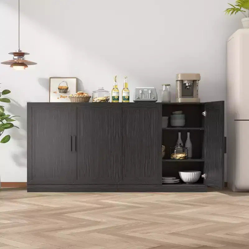 Mobiletto contenitore a colonna, Mobiletto decorativo in legno per casa, ufficio, piccoli spazi, Nero, 31x31x16 pollici