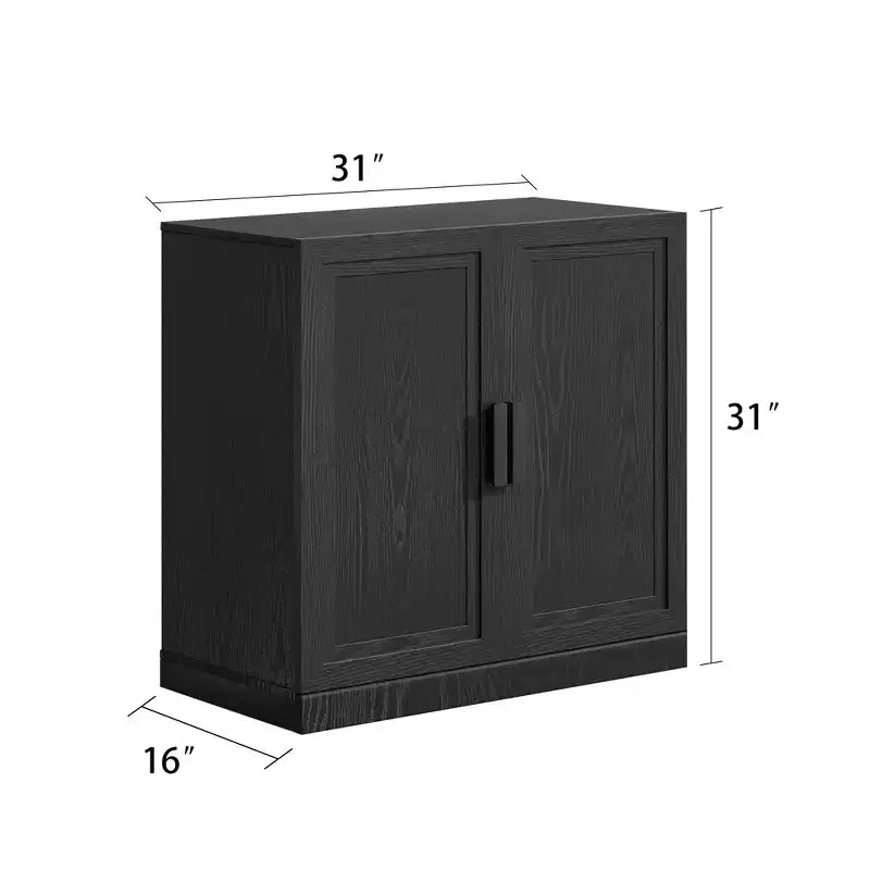 Mobiletto contenitore a colonna, Mobiletto decorativo in legno per casa, ufficio, piccoli spazi, Nero, 31x31x16 pollici
