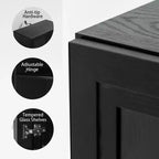 Mobiletto contenitore a colonna, Mobiletto decorativo in legno per casa, ufficio, piccoli spazi, Nero, 31x31x16 pollici