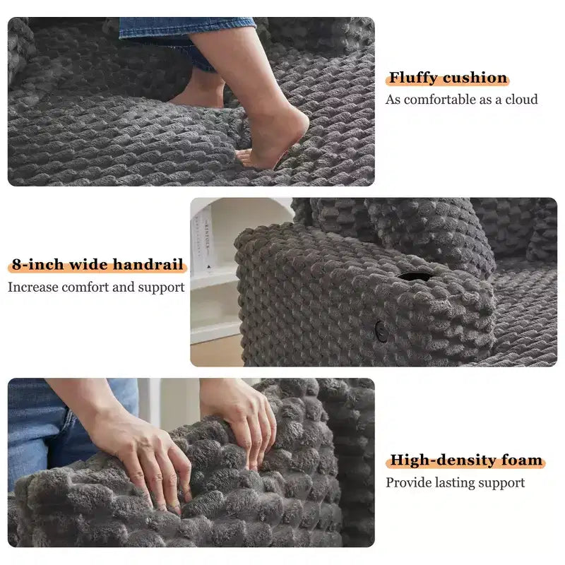 Sedia Chaise Lounge da Interno, Poltrona Imbottita Accogliente per la Lettura con Cuscini, Comoda e Grande Poltrona Letto Moderna Divano Letto per Soggiorno Camera da Letto