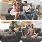 Sedia Chaise Lounge da Interno, Poltrona Imbottita Accogliente per la Lettura con Cuscini, Comoda e Grande Poltrona Letto Moderna Divano Letto per Soggiorno Camera da Letto