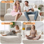 Sedia Chaise Lounge da Interno, Poltrona Imbottita Accogliente per la Lettura con Cuscini, Comoda e Grande Poltrona Letto Moderna Divano Letto per Soggiorno Camera da Letto