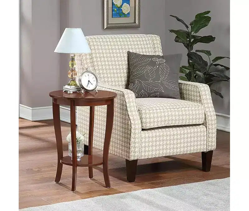 Tavolino Belmont Mid-Century Modern con ripiano a più livelli e design elegante per lampade, libri e accessori