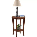 Tavolino Belmont Mid-Century Modern con ripiano a più livelli e design elegante per lampade, libri e accessori