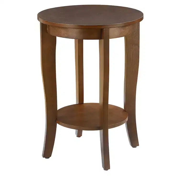 Tavolino Belmont Mid-Century Modern con ripiano a più livelli e design elegante per lampade, libri e accessori