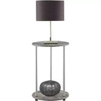 Tavolino con ripiani a due livelli Belmont con gambe in acciaio inossidabile, ripiani in robusto truciolare e stile moderno contemporaneo