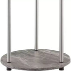 Tavolino con ripiani a due livelli Belmont con gambe in acciaio inossidabile, ripiani in robusto truciolare e stile moderno contemporaneo