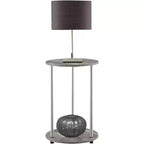 Tavolino con ripiani a due livelli Belmont con gambe in acciaio inossidabile, ripiani in robusto truciolare e stile moderno contemporaneo