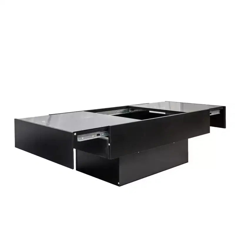Tavolino da caffè moderno rettangolare 39.37" con contenitore e piano scorrevole, estensibile fino a 57.09"