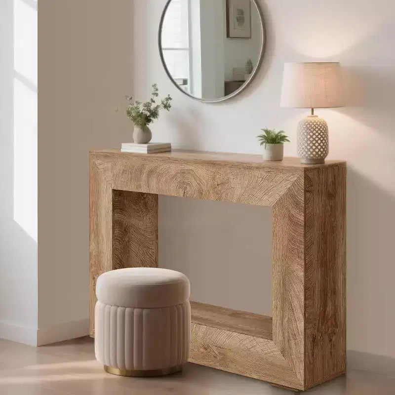 Consolle da Fattoria da 47 pollici, Tavolo Console da Ingresso con Contenitore, Tavolo d'Accento Industriale per Soggiorno, Ingresso