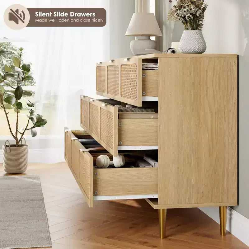Cassettiera in rattan per la camera da letto, cassettiere ad alta capacità per l'armadio, adatte per il soggiorno, l'ingresso e la camera dei bambini.