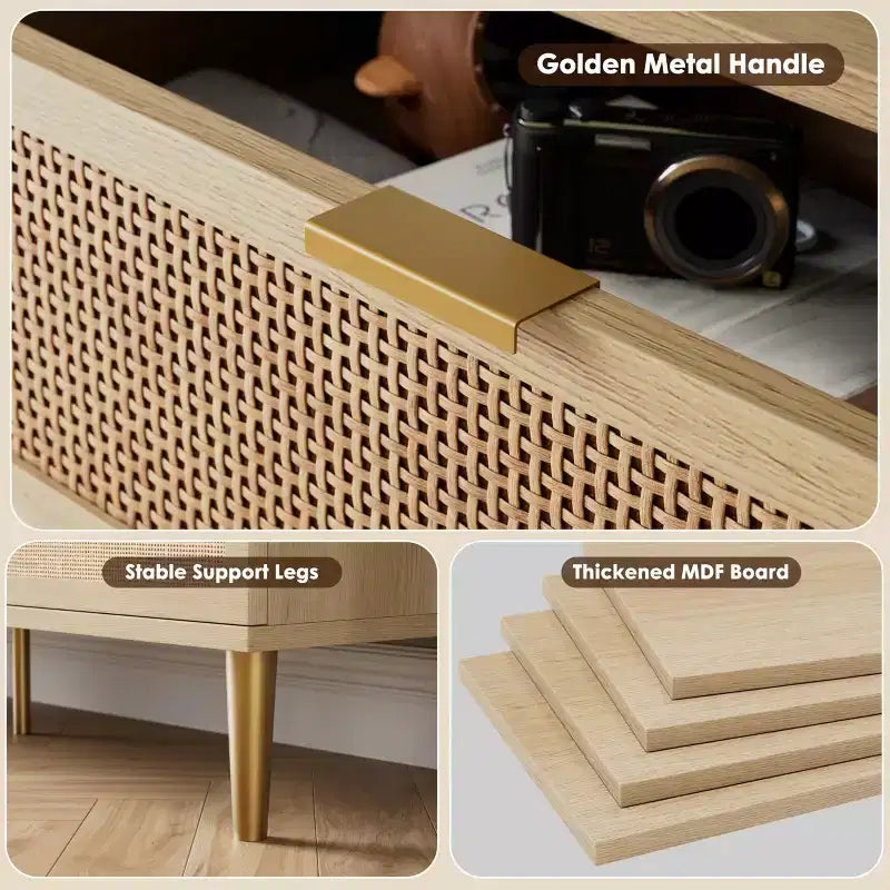 Cassettiera in rattan per la camera da letto, cassettiere ad alta capacità per l'armadio, adatte per il soggiorno, l'ingresso e la camera dei bambini.