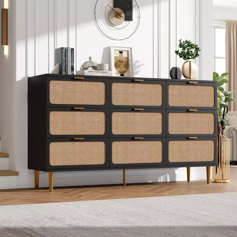 Cassettiera in rattan per la camera da letto, cassettiere ad alta capacità per l'armadio, adatte per il soggiorno, l'ingresso e la camera dei bambini.